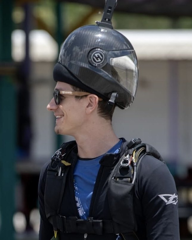 Rich smiling in his gear at the dropzone